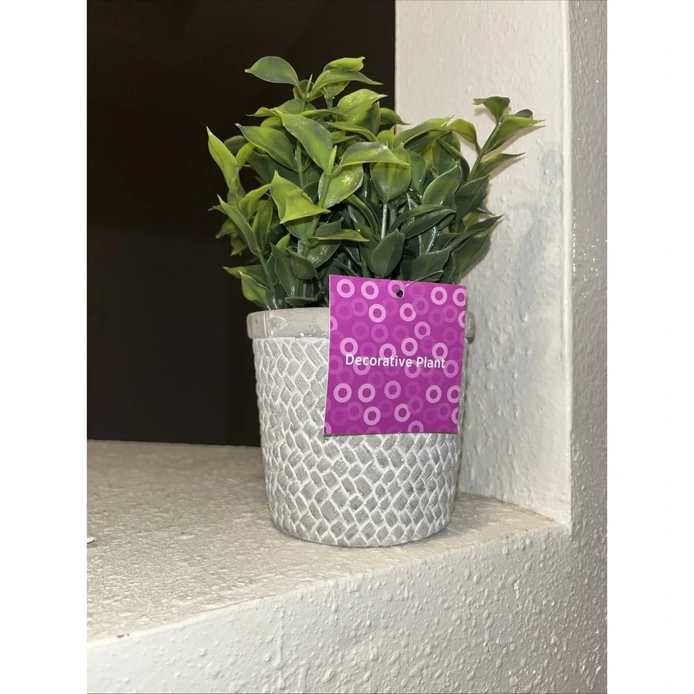 6 Pack Plants Ceramic Mini Artificial Greenery Potted Plants for Home Decor